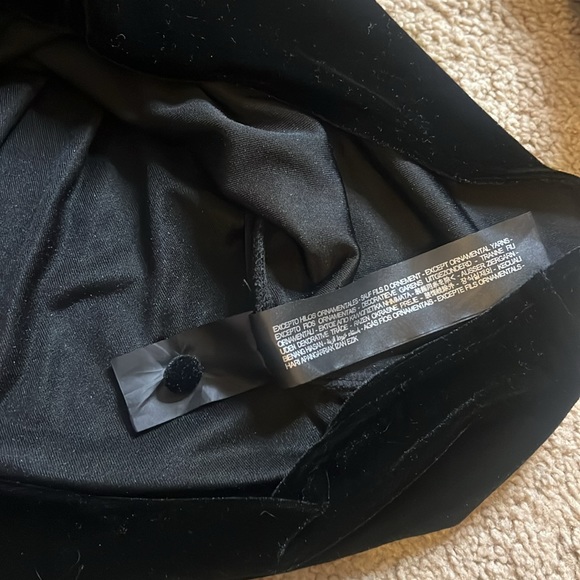 Zara Velvet Button Long Sleeve Shoulder Pad Dress - Picture 8 of 14